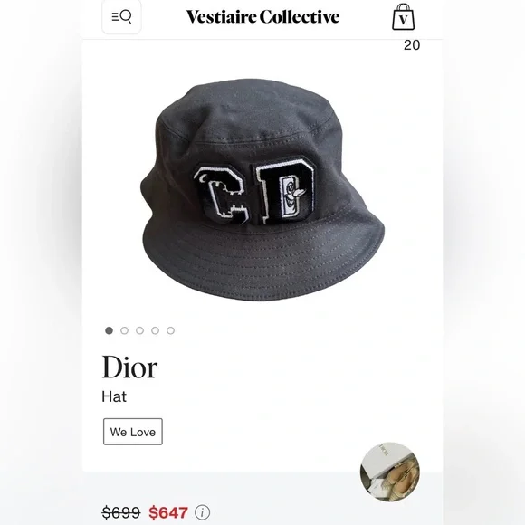 NEVER WORN DIOR x KENNY SCHARF MENS CD LOGO EMBROIDERED BUCKET HAT COTTON LG - Picture 13 of 14